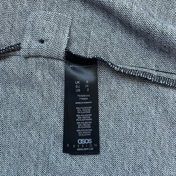 ASOS Long Blazer Black & White Houndstooth Print Preppy Workwear 2 Tall Women’s - Picture 9 of 10